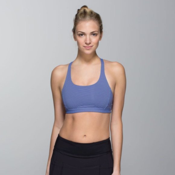 Lululemon Top Speed Bra Tonka Stripe Purple - Picture 2 of 8